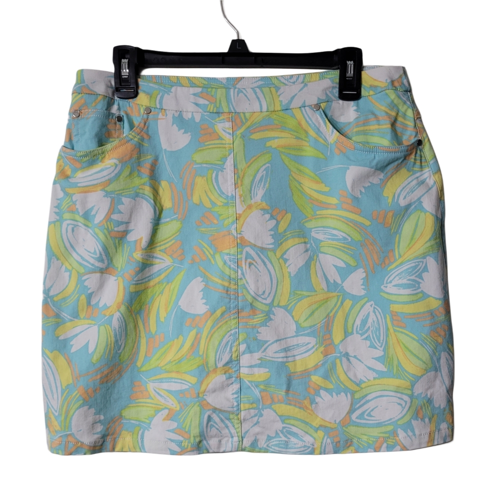Hearts of Palm Green and Blue Mini Resort Skorts Size 8
